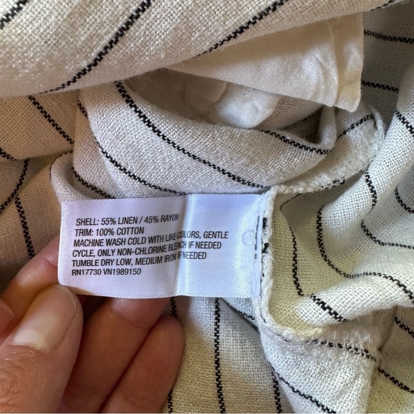 NWT A New Day Linen Blend Striped Sleeveless Shift Dress Women’s Medium White - Picture 10 of 10